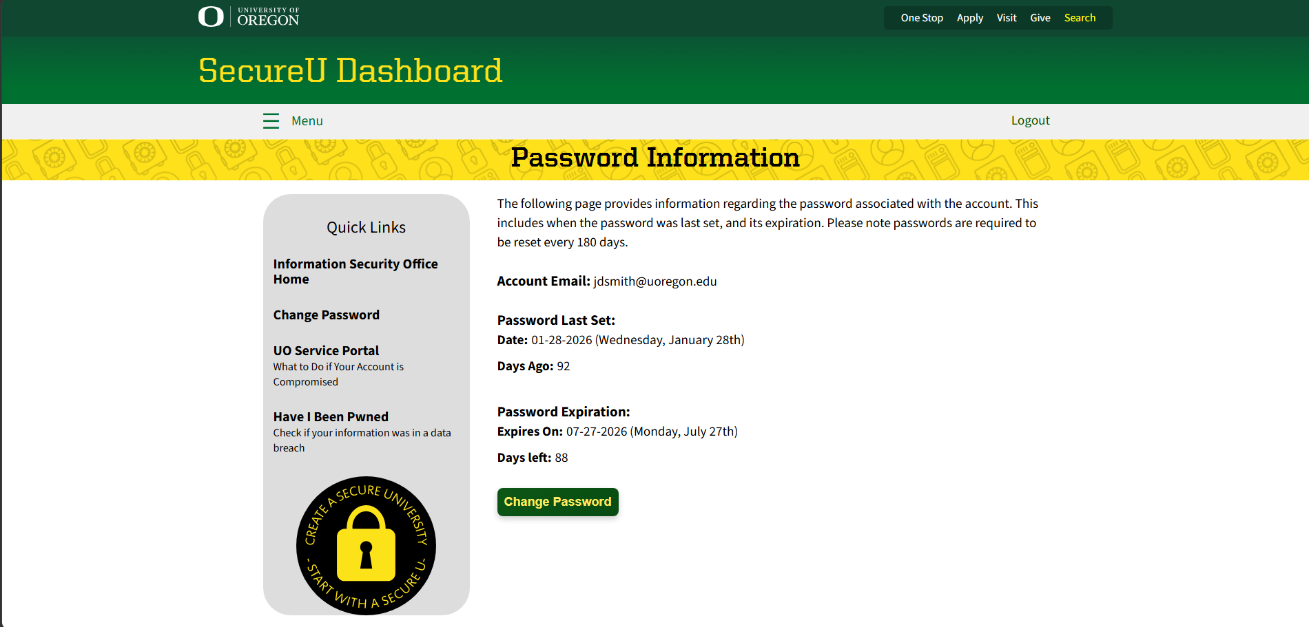 Password Page