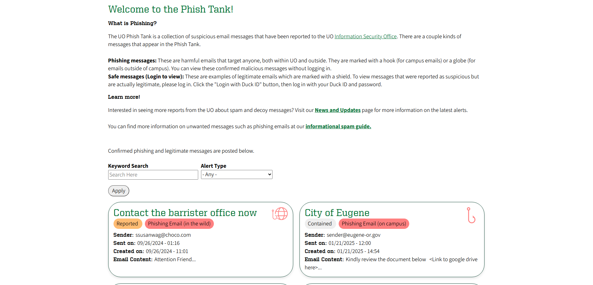 Phish Tank Home