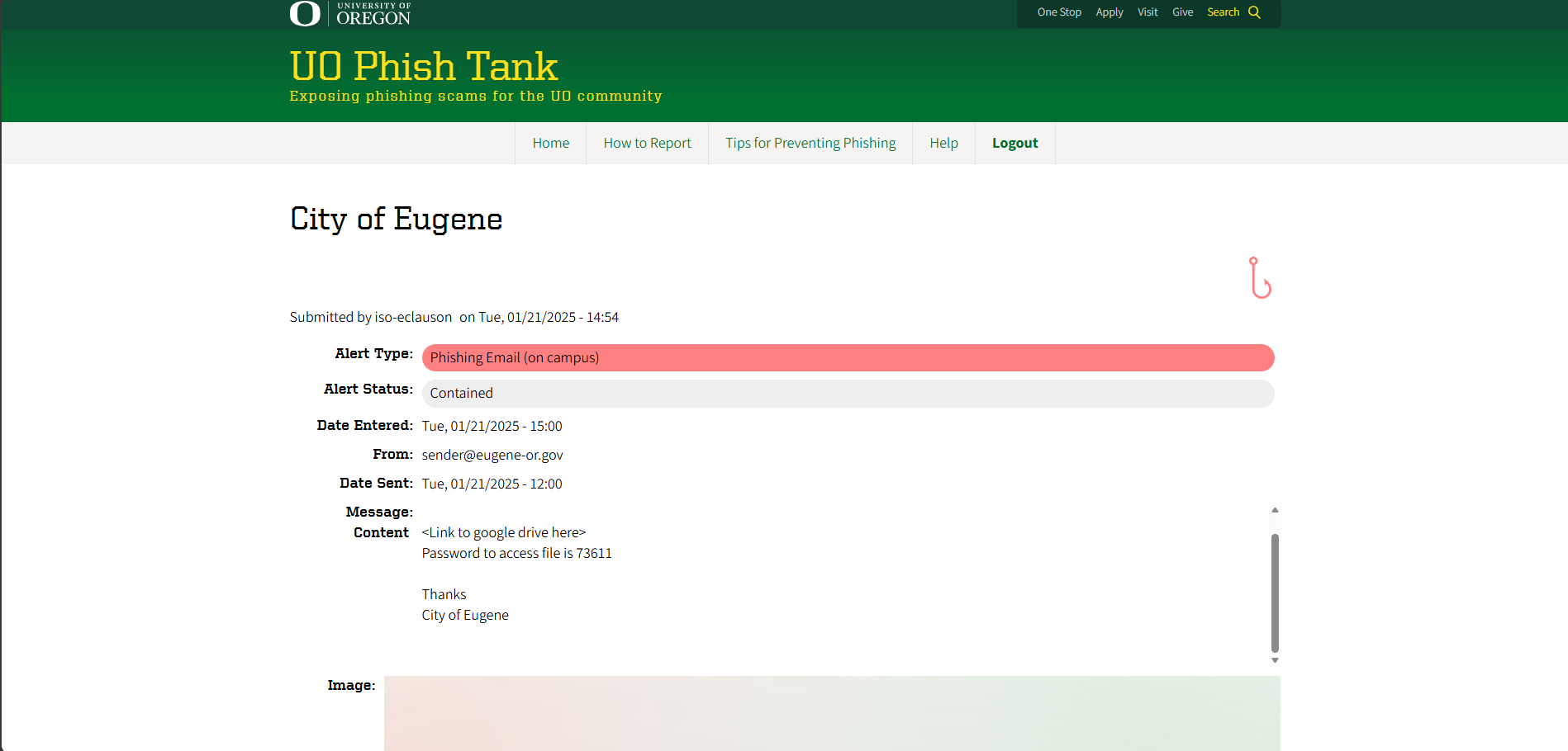 Phish Tank Node Page