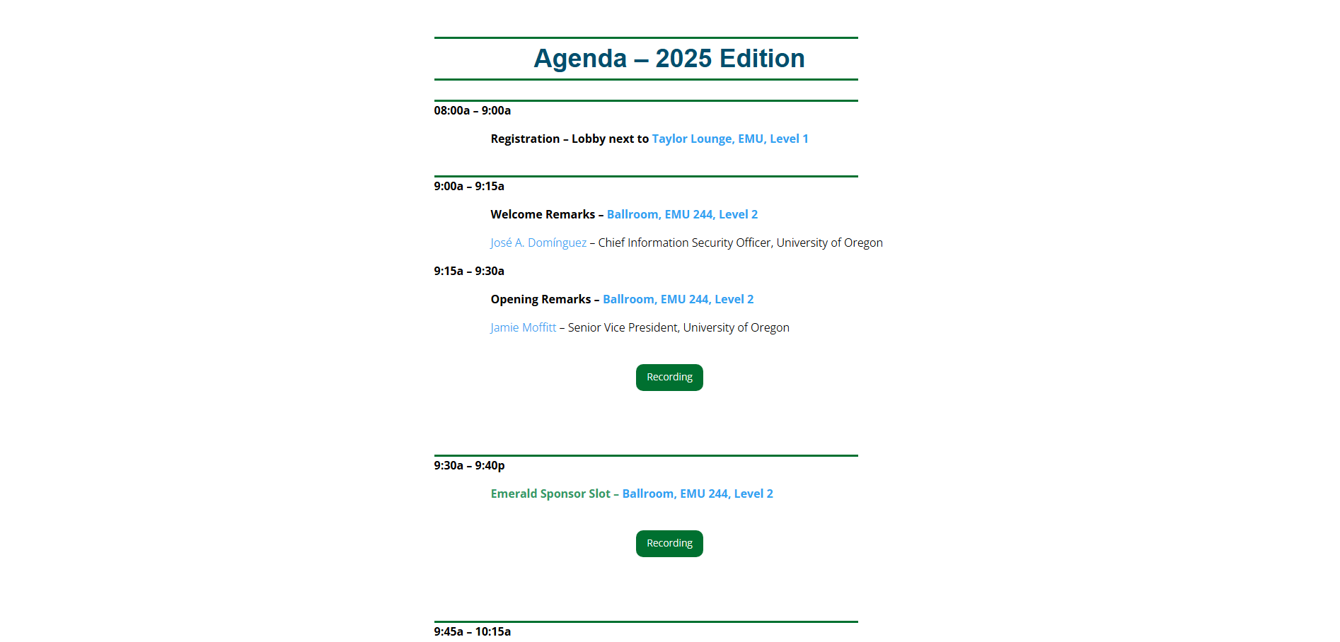 OCRS Agenda