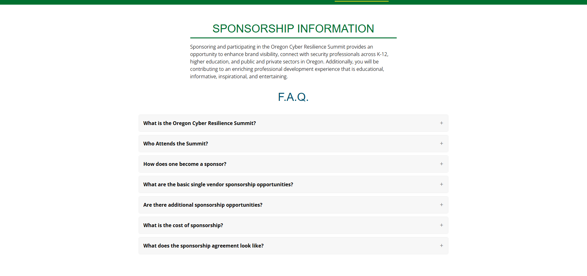 OCRS Sponsor Information