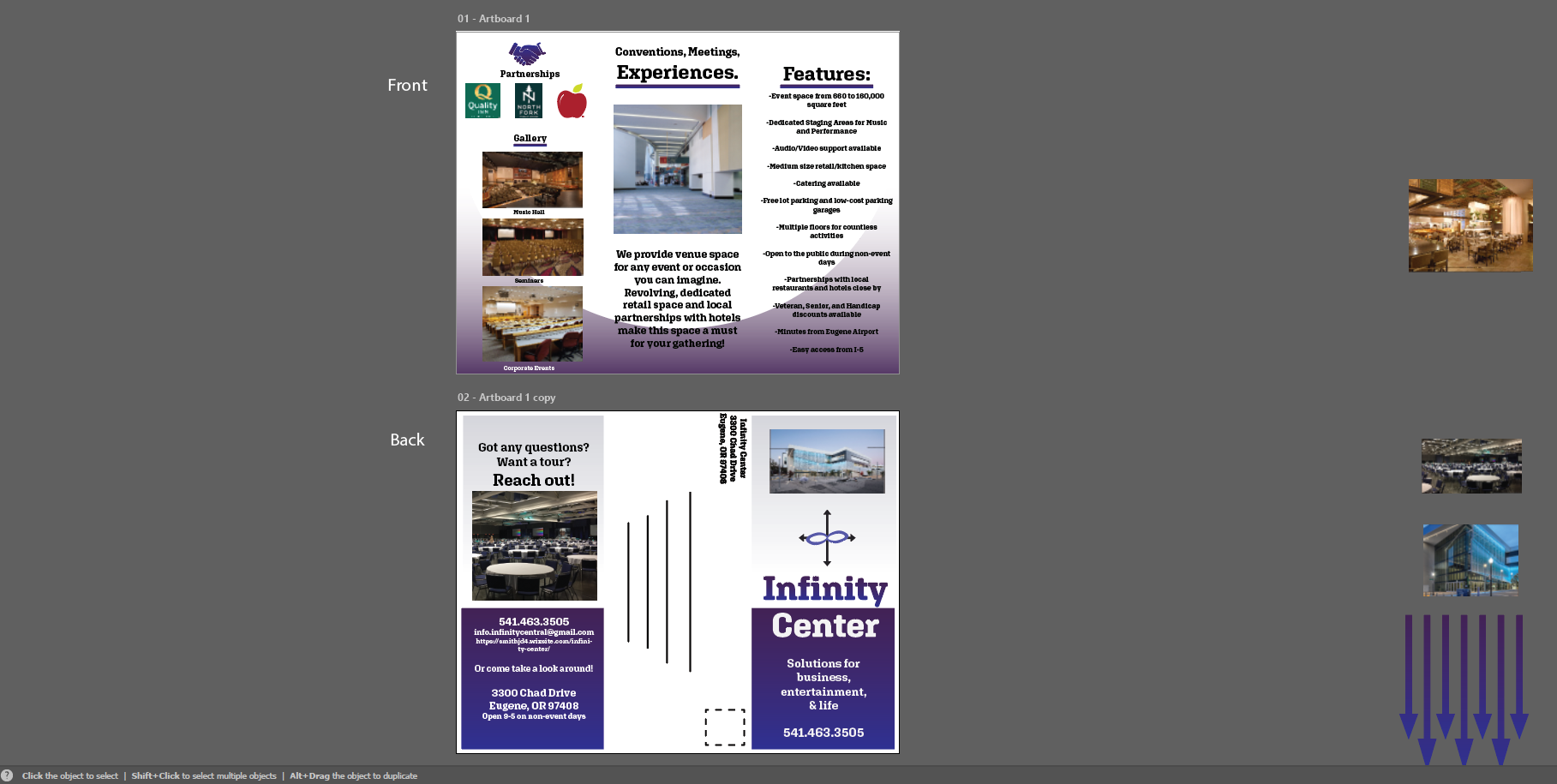 Infinity Center Brochure Designs