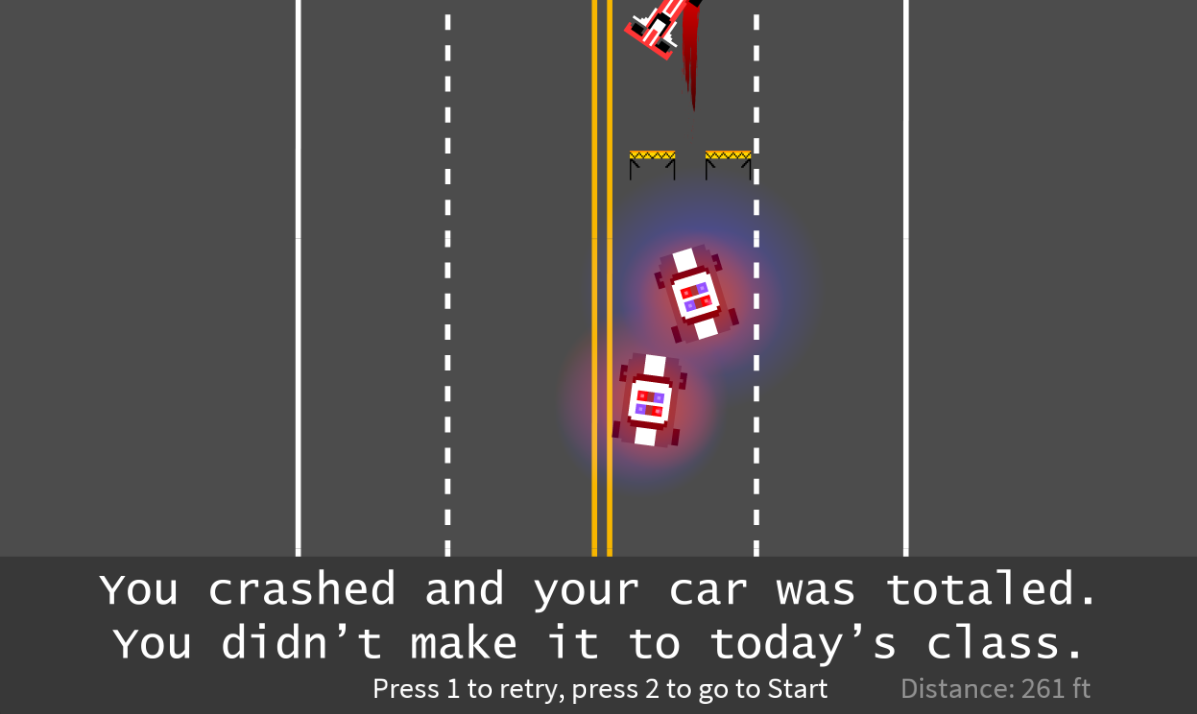 Drive to 199 End screen