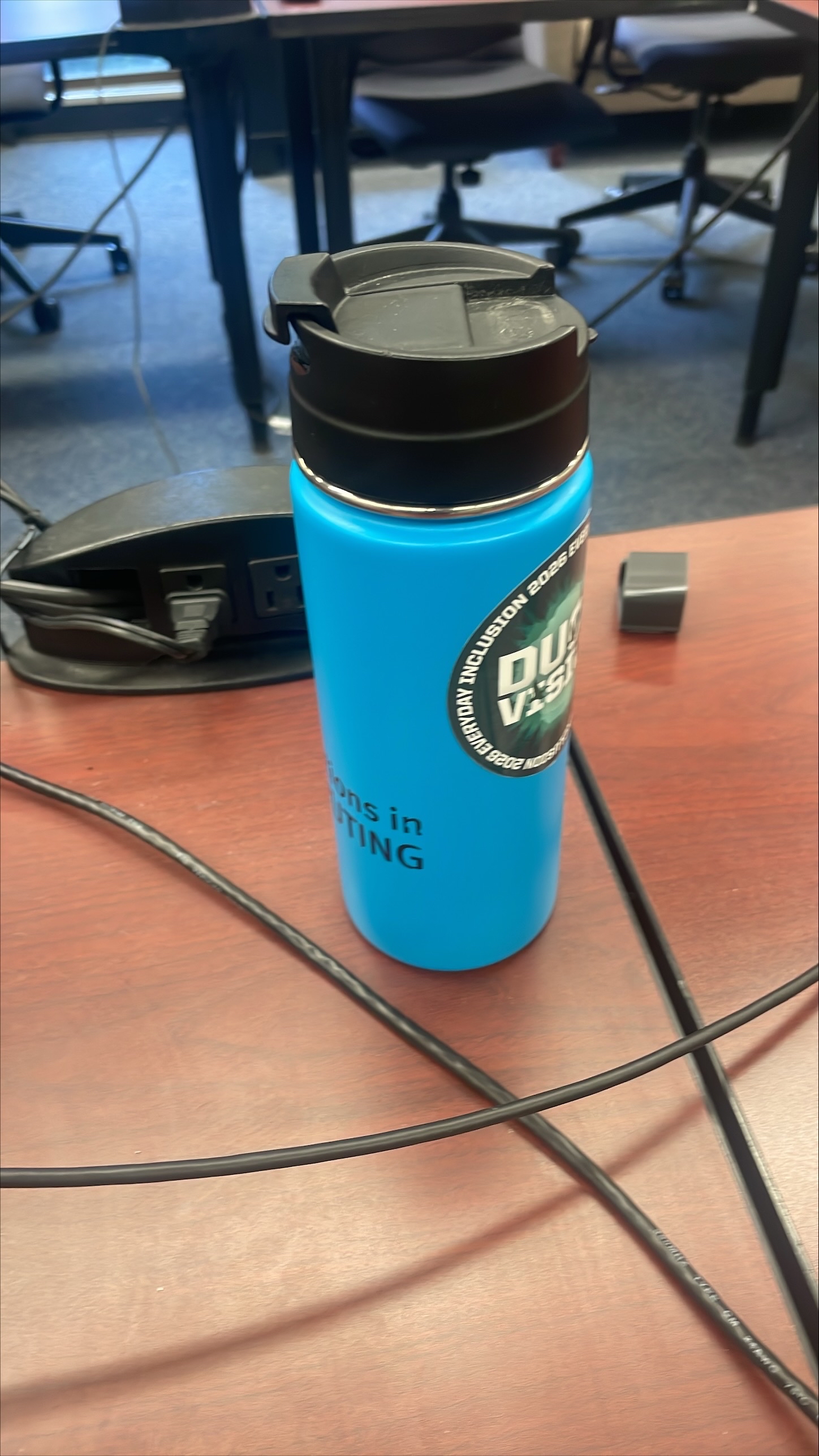 Water bottle with sticker